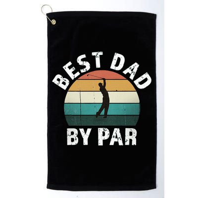 Retro Golfer Dad Fun Vintage Sunset Father Playing Golf Pun Golf Towel