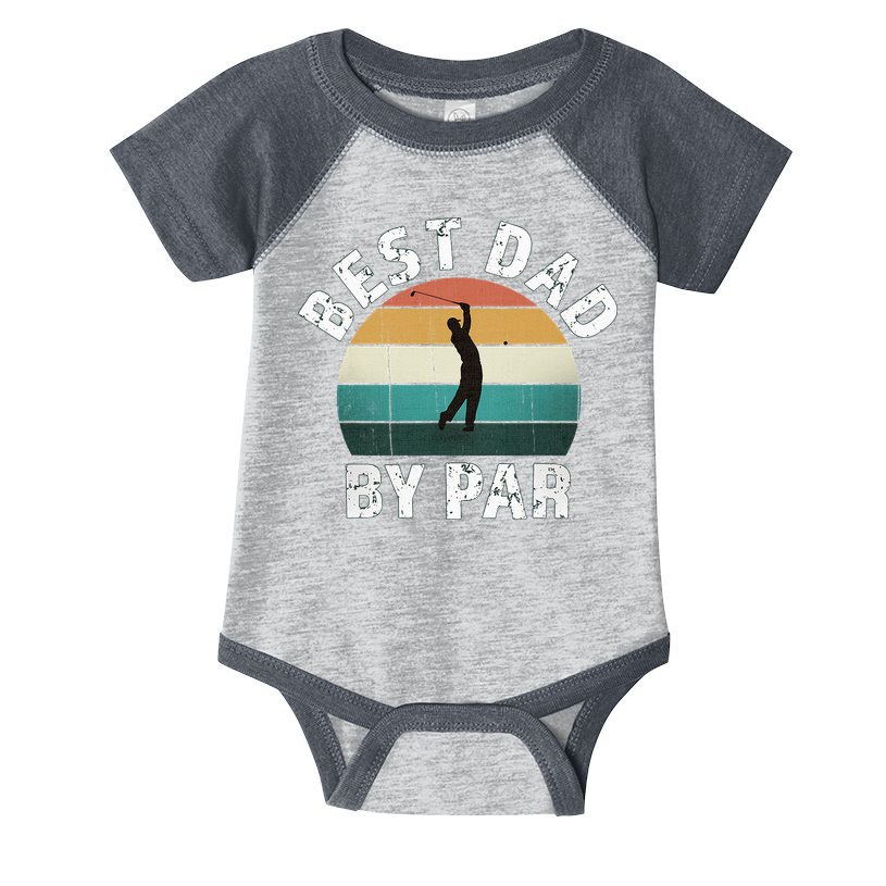 Retro Golfer Dad Fun Vintage Sunset Father Playing Golf Pun Infant Baby Jersey Bodysuit