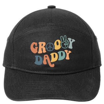 Retro Groovy Daddy Matching Family 1st Birthday Party 7-Panel Snapback Hat