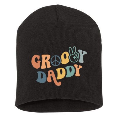 Retro Groovy Daddy Matching Family 1st Birthday Party Short Acrylic Beanie