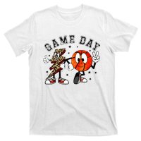 Retro Game Day Basketball Lighting Bolt Leopard Basketball T-Shirt