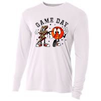 Retro Game Day Basketball Lighting Bolt Leopard Basketball Cooling Performance Long Sleeve Crew