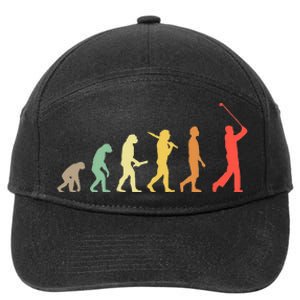 Retro Golf Evolution Gift For Golfers & Golf Players 7-Panel Snapback Hat