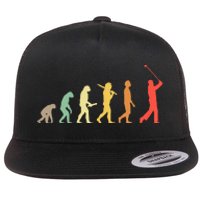 Retro Golf Evolution Gift For Golfers & Golf Players Flat Bill Trucker Hat