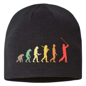 Retro Golf Evolution Gift For Golfers & Golf Players Sustainable Beanie