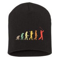 Retro Golf Evolution Gift For Golfers & Golf Players Short Acrylic Beanie