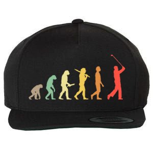 Retro Golf Evolution Gift For Golfers & Golf Players Wool Snapback Cap