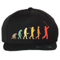 Retro Golf Evolution Gift For Golfers & Golf Players Wool Snapback Cap