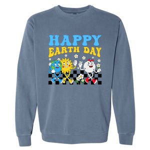 Retro Groovy Earth Day Save Our Planet Nature Environt Gift Garment-Dyed Sweatshirt