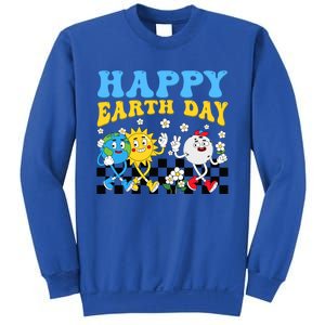 Retro Groovy Earth Day Save Our Planet Nature Environt Gift Sweatshirt