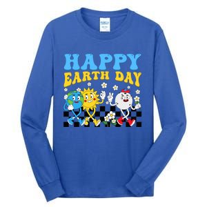 Retro Groovy Earth Day Save Our Planet Nature Environt Gift Tall Long Sleeve T-Shirt