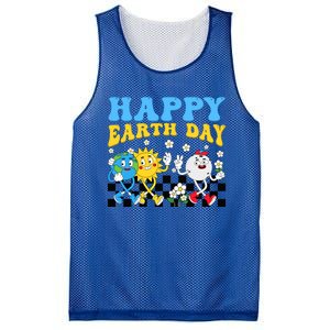 Retro Groovy Earth Day Save Our Planet Nature Environt Gift Mesh Reversible Basketball Jersey Tank