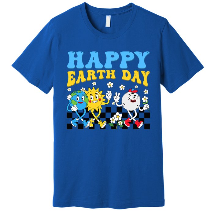 Retro Groovy Earth Day Save Our Planet Nature Environt Gift Premium T-Shirt