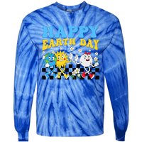 Retro Groovy Earth Day Save Our Planet Nature Environt Gift Tie-Dye Long Sleeve Shirt