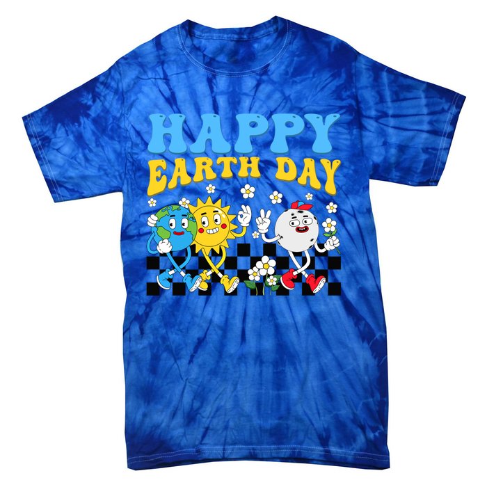 Retro Groovy Earth Day Save Our Planet Nature Environt Gift Tie-Dye T-Shirt