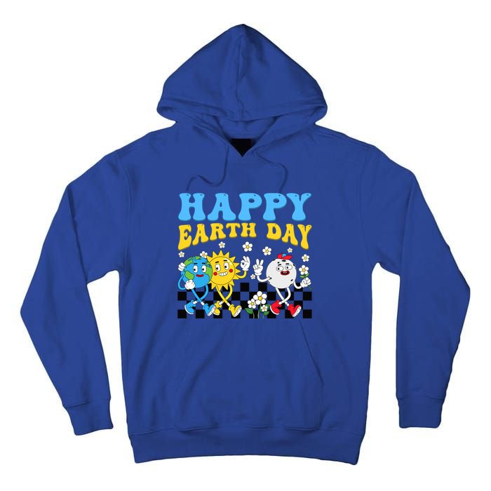 Retro Groovy Earth Day Save Our Planet Nature Environt Gift Tall Hoodie