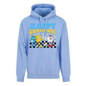 Retro Groovy Earth Day Save Our Planet Nature Environt Gift Unisex Surf Hoodie