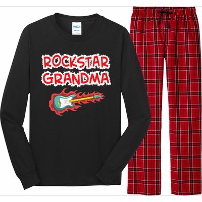 Rockstar Grandma Electric Guitar Rock Fan Mother Father Day Long Sleeve Pajama Set