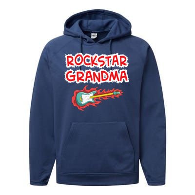 Rockstar Grandma Electric Guitar Rock Fan Mother Father Day Performance Fleece Hoodie