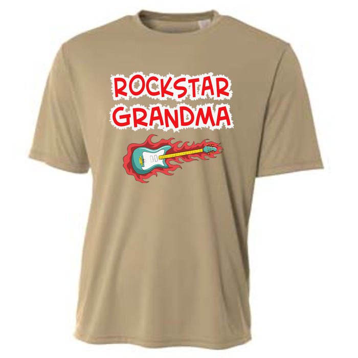 Rockstar Grandma Electric Guitar Rock Fan Mother Father Day Cooling Performance Crew T-Shirt