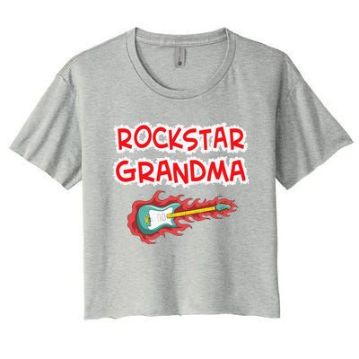 Rockstar Grandma Electric Guitar Rock Fan Mother Father Day Women's Crop Top Tee