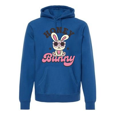 Retro Groovy Easter Honey Bunny Happy Easter Day Cute Bunny Gift Premium Hoodie