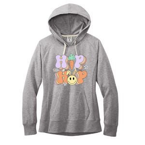 Retro Groovy Easter Day Hip Hop Cute Rabbit Bunny Carrot Women's Fleece Hoodie