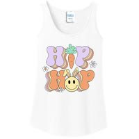 Retro Groovy Easter Day Hip Hop Cute Rabbit Bunny Carrot Ladies Essential Tank