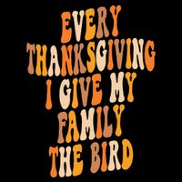 Retro Groovy Every Thanksgiving I Give My Family The Bird Tall T-Shirt