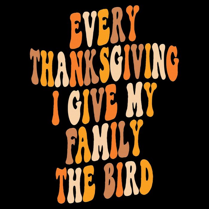 Retro Groovy Every Thanksgiving I Give My Family The Bird Drawstring Bag