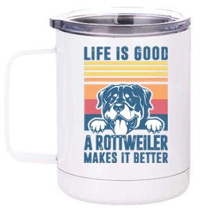 Rottweiler Gifts For Men Women Rottweiler Mom Dad Rottweiler 12 oz Stainless Steel Tumbler Cup