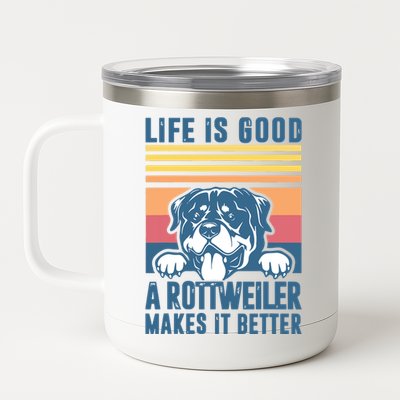 Rottweiler Gifts For Men Women Rottweiler Mom Dad Rottweiler 12 oz Stainless Steel Tumbler Cup