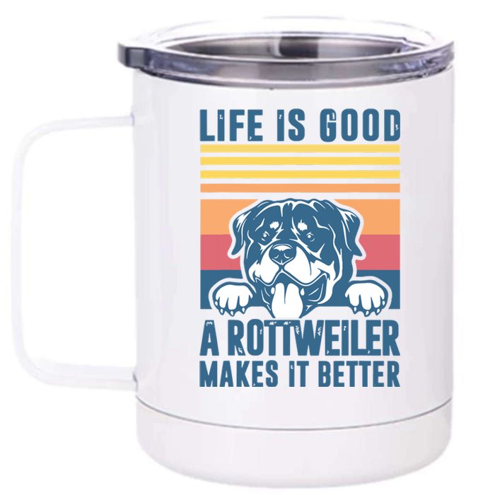 Rottweiler Gifts For Men Women Rottweiler Mom Dad Rottweiler 12 oz Stainless Steel Tumbler Cup