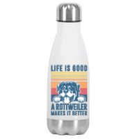 Rottweiler Gifts For Men Women Rottweiler Mom Dad Rottweiler Stainless Steel Insulated Water Bottle