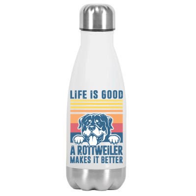 Rottweiler Gifts For Men Women Rottweiler Mom Dad Rottweiler Stainless Steel Insulated Water Bottle