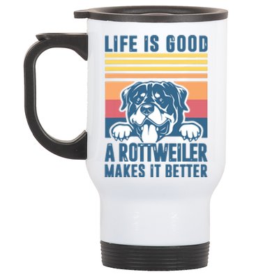 Rottweiler Gifts For Men Women Rottweiler Mom Dad Rottweiler Stainless Steel Travel Mug