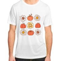 Retro Groovy Fall Vintage Pumpkin Flower Hippie Halloween Adult ChromaSoft Performance T-Shirt