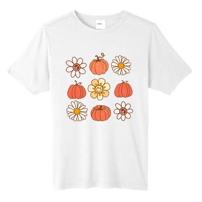 Retro Groovy Fall Vintage Pumpkin Flower Hippie Halloween Tall Fusion ChromaSoft Performance T-Shirt