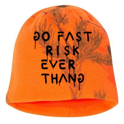 Retro Go Fast Risk Everything Funny Kati - Camo Knit Beanie