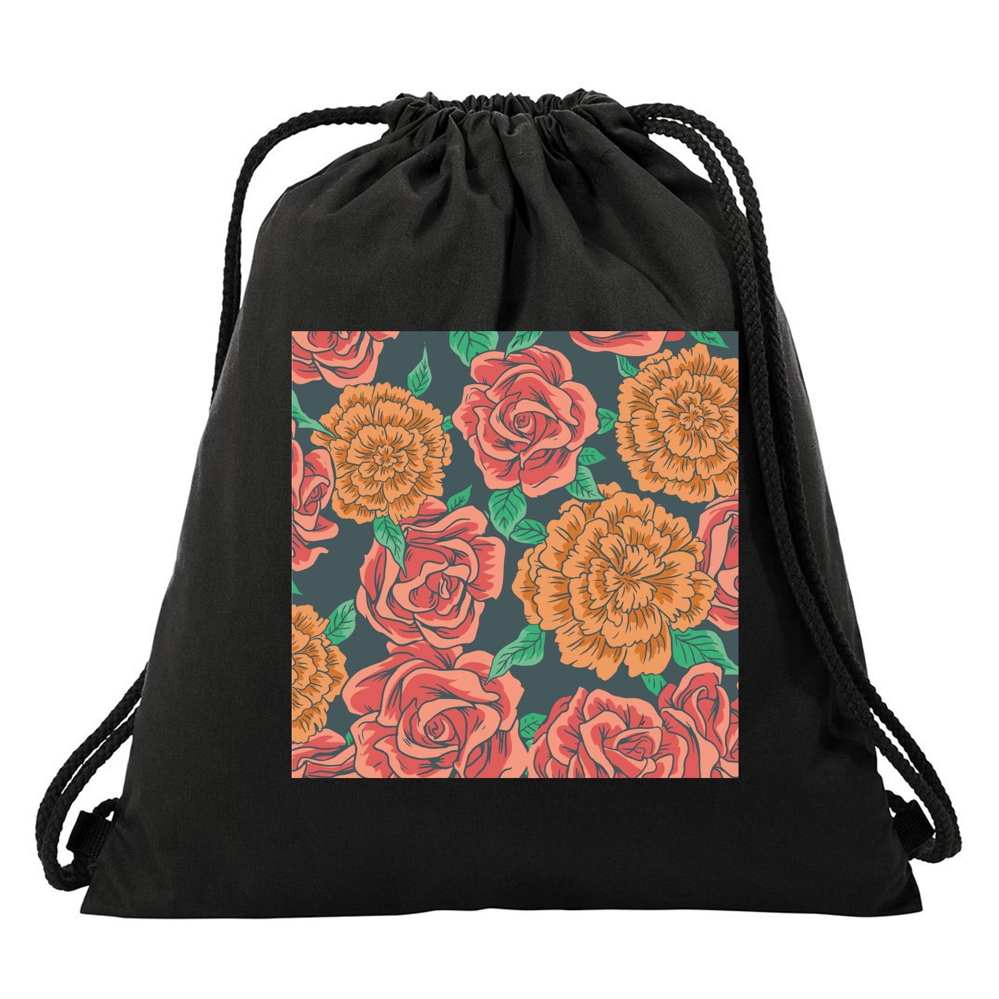 Rose Garden Flower Nature Drawstring Bag