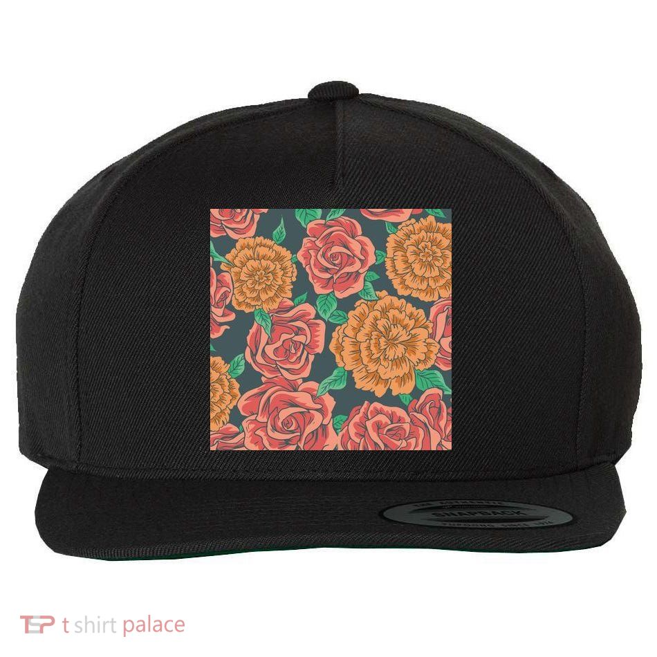 Rose Garden Flower Nature Wool Snapback Cap