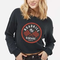 Roadkill Garage Flags Cropped Pullover Crew