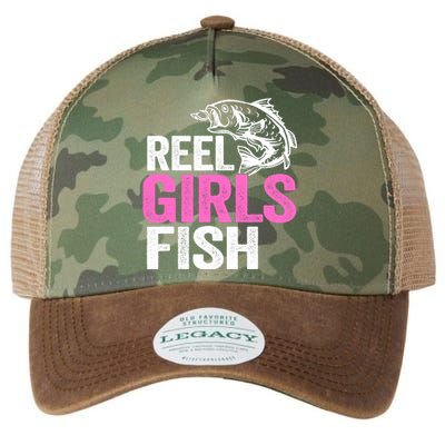 Reel Girl Fish Bass Fishing Funny Fisherwoman Mom Fishing Legacy Tie Dye Trucker Hat