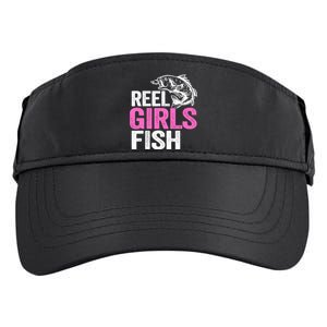 Reel Girl Fish Bass Fishing Funny Fisherwoman Mom Fishing Adult Drive Performance Visor