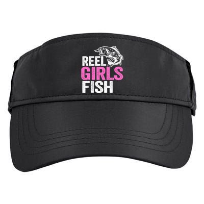 Reel Girl Fish Bass Fishing Funny Fisherwoman Mom Fishing Adult Drive Performance Visor