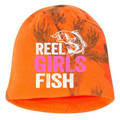 Reel Girl Fish Bass Fishing Funny Fisherwoman Mom Fishing Kati - Camo Knit Beanie