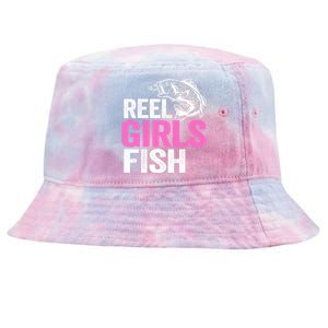 Reel Girl Fish Bass Fishing Funny Fisherwoman Mom Fishing Tie-Dyed Bucket Hat