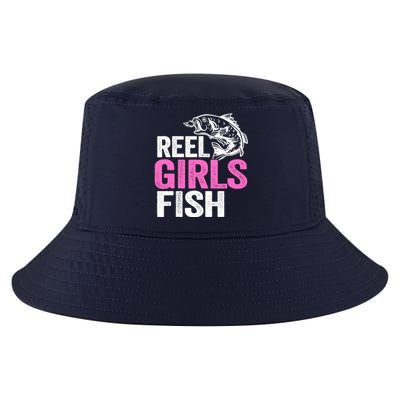 Reel Girl Fish Bass Fishing Funny Fisherwoman Mom Fishing Cool Comfort Performance Bucket Hat