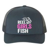 Reel Girl Fish Bass Fishing Funny Fisherwoman Mom Fishing Yupoong Adult 5-Panel Trucker Hat