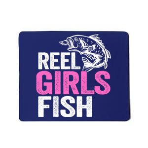 Reel Girl Fish Bass Fishing Funny Fisherwoman Mom Fishing Mousepad